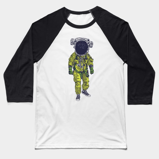 Astronaut on Sneakers Baseball T-Shirt by jafaris